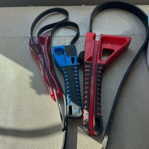 Vtg Craftsman 3 Pc Strap Wrench Set For Jars, Oil Filters, More